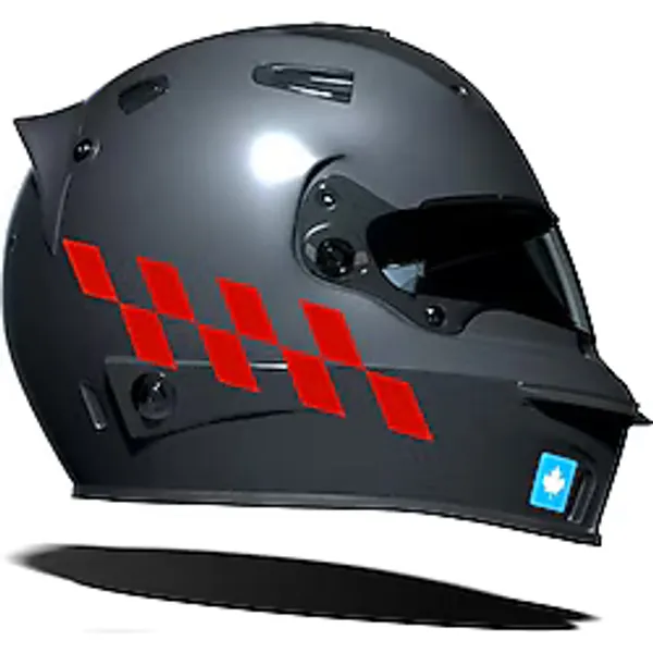 Bayrak Kırmızı Damalı Kask Motosiklet Sticker Takımı Çınar Extreme