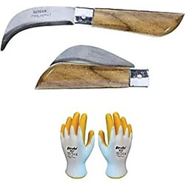 Bayram Paslanmaz Eğri Aşı Bıçağı Çakısı 22 Cm No:3 (Eldiven Hediyeli)