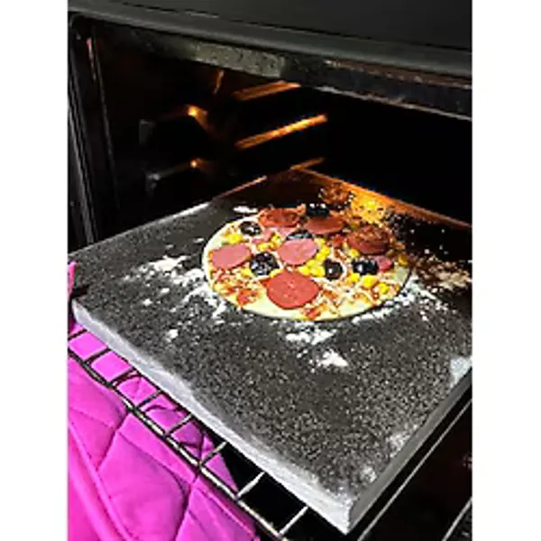 Bazalt Pizza, Fırın Taşı, Ekmek, Mangal Taşı 30x30 cm - Doğal Bazalt Pişirme Taşı