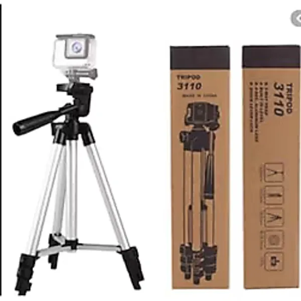 bbtech Sabitleyiciler (Tripod) 3110 Tripod Profesyonel Fotoğraf Kamera Tripot Telefon Tutucu Tek Ebat Gri;Gri
