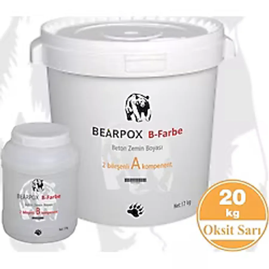 Bearpox B Farbe Epoksi Zemin Boyası 20 kg Set Sarı