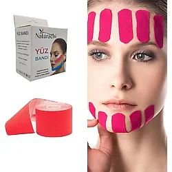 Beauty Tape Yüz Yogası İçin Face Tape Yüz Germe Bandı Kırmızı Renk