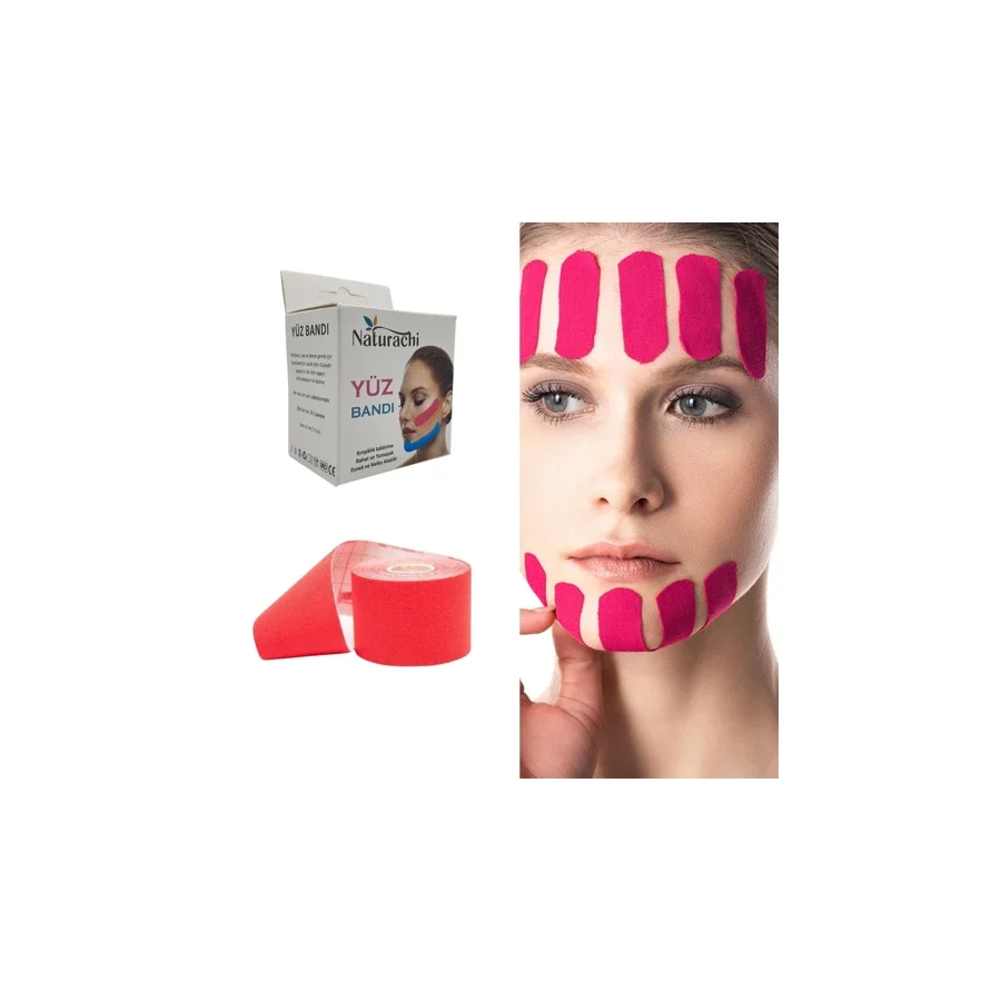 Beauty Tape Yüz Yogası İçin Face Tape Yüz Germe Bandı Kırmızı Renk