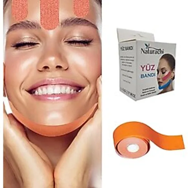 Beauty Tape Yüz Yogası İçin Face Tape Yüz Germe Bandı Turuncu Renk