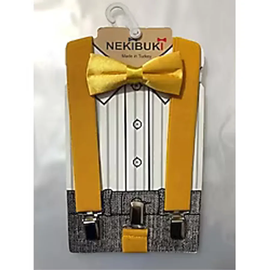 Bebek Çocuk Papyon Ve Pantalon Askısı Set
