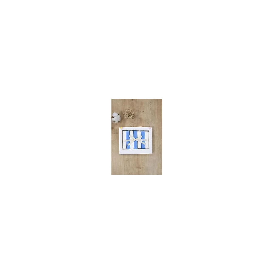 Bebek Mavi Ağız Silme Mendili Hastane Çıkışı Natural % 100 Pamuk Kumaş 7 li STL6875