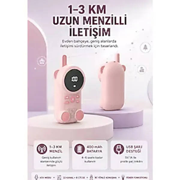 Bebek Telsizi LCD Ekran Vox Iki Yönlü Iletişim USB Şarj Hafif