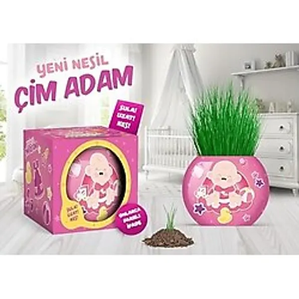 Bebek Temalı Çim Adam 6'lı Set - Çocuklar İçin Eğitici ve Eğlenceli Bitki Yetiştirme Kiti - Çok Renkli