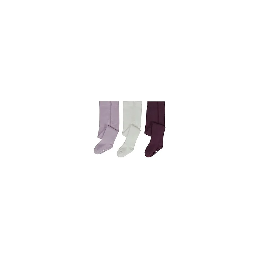 Bebek ve Çocuklar İçin Külotlu Çorap 3 Çift Pamuklu Kaymaz Taban Yumuşak Unisex Çoraplar Bebekler ve Yeni Yürümeye Başlayan Çocukları İçin Tayt Çoraplar (Lila-Ekru-Mor II, 2-3 Yaş)