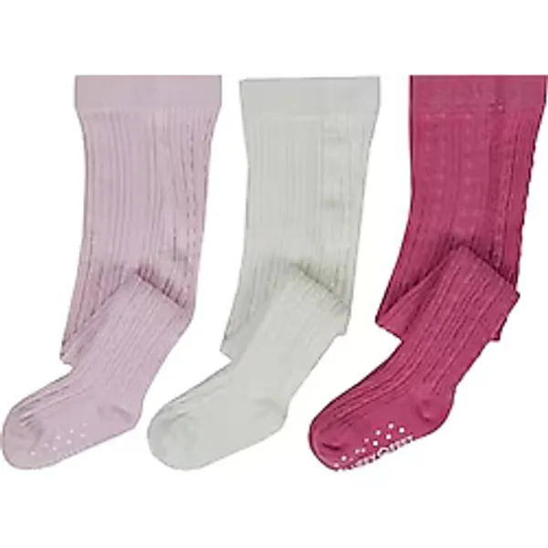 Bebek ve Çocuklar İçin Külotlu Çorap 3 Çift Pamuklu Kaymaz Taban Yumuşak Unisex Çoraplar Bebekler ve Yeni Yürümeye Başlayan Çocukları İçin Tayt Çoraplar (Açık Pembe-Ekru-Pembe, 3-6 Ay)