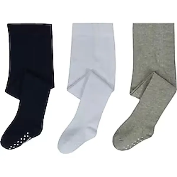 Bebek ve Çocuklar İçin Külotlu Çorap 3 Çift Pamuklu Kaymaz Taban Yumuşak Unisex Çoraplar Bebekler ve Yeni Yürümeye Başlayan Çocukları İçin Tayt Çoraplar (Gri-Lacivert-Beyaz, 1-2 Yaş)