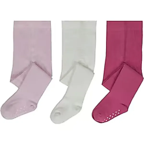 Bebek ve Çocuklar İçin Külotlu Çorap 3 Çift Pamuklu Kaymaz Taban Yumuşak Unisex Çoraplar Bebekler ve Yeni Yürümeye Başlayan Çocukları İçin Tayt Çoraplar (Açık Pembe-Pembe-Ekru, 6-12 Ay)