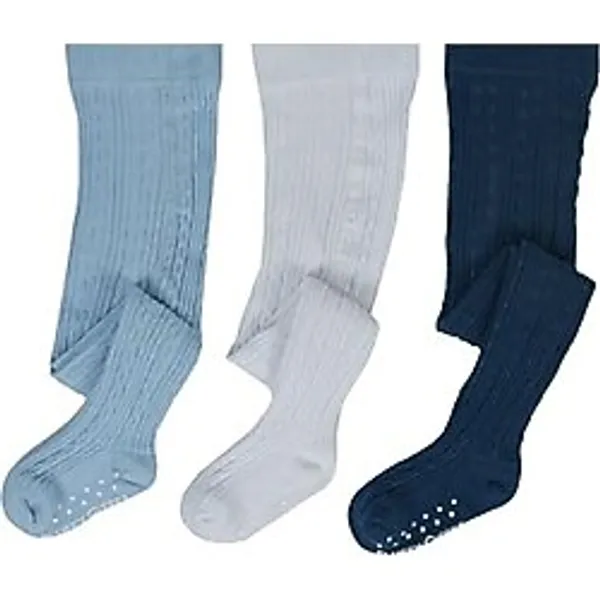 Bebek ve Çocuklar İçin Külotlu Çorap 3 Çift Pamuklu Kaymaz Taban Yumuşak Unisex Çoraplar Bebekler ve Yeni Yürümeye Başlayan Çocukları İçin Tayt Çoraplar (Mavi-İndigo-Beyaz, 6-12 Ay)