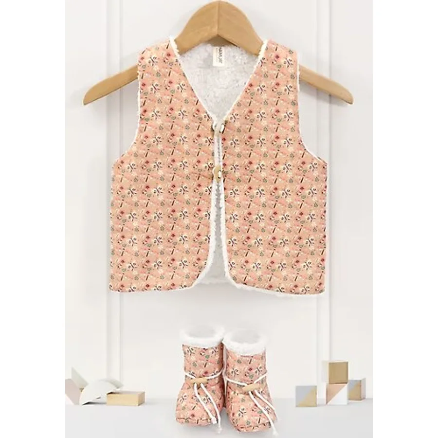 Bebek Yelek & Patik 0-6 Ay Lola Bej
