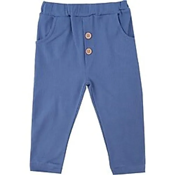 Bebelop Unisex Bebek Bel Lastikli Raporlu Cepli Tek Alt Eşofman Altı - Lacivert - 3 Ay