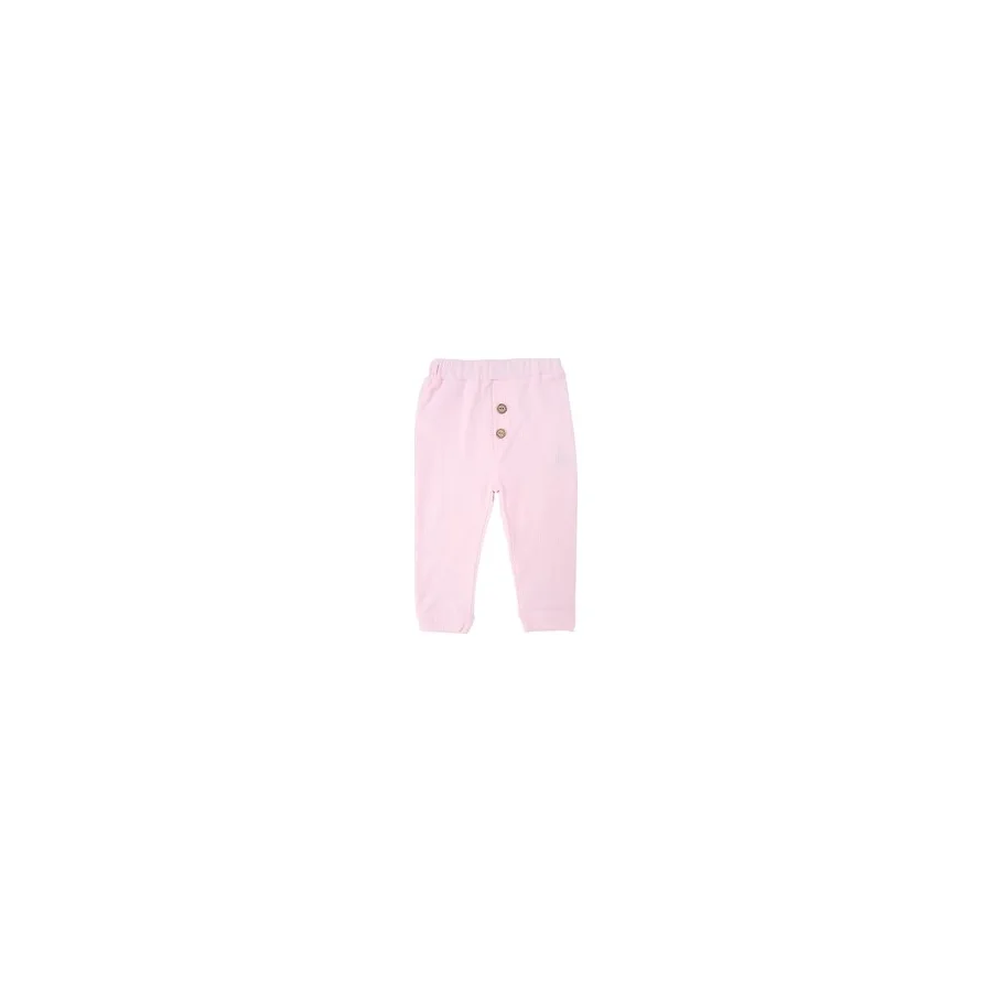 Bebelop Unisex Bebek Bel Lastikli Raporlu Cepli Tek Alt Eşofman Altı - Pembe - 6 Ay