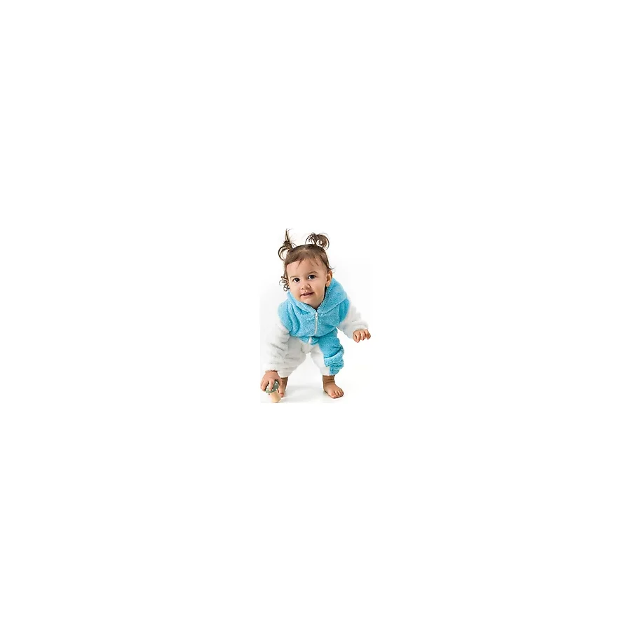 Bebesev Welsoft Peluş Unisex Kışlık Bebek Takımları Çocuk Giyim Bebek Kıyafeti çocuk kostümü Welsoft Takım - Mavi - 6 - 12 Ay