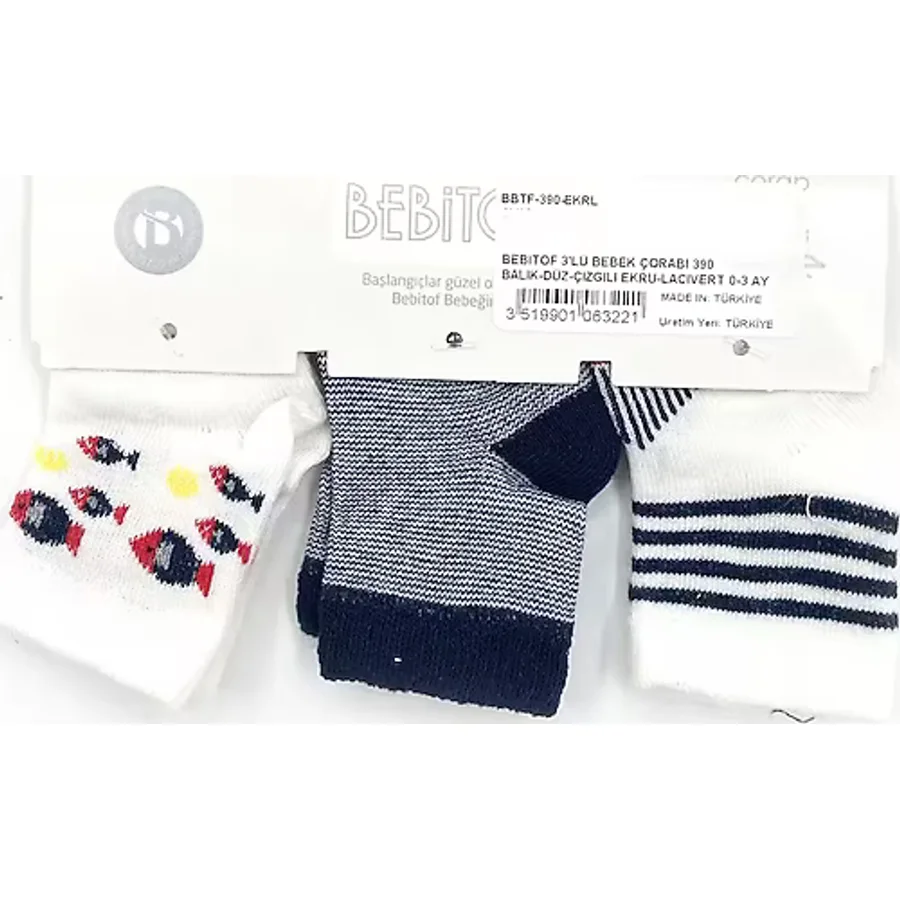 Bebitof 3'lü Bebek Çorabı 390