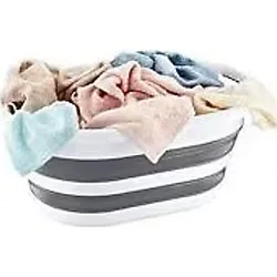 Bee Home Plastik Akay Katlanabilir Çamaşır ve Oyuncak Sepeti AK702 Gri 20-49 L
