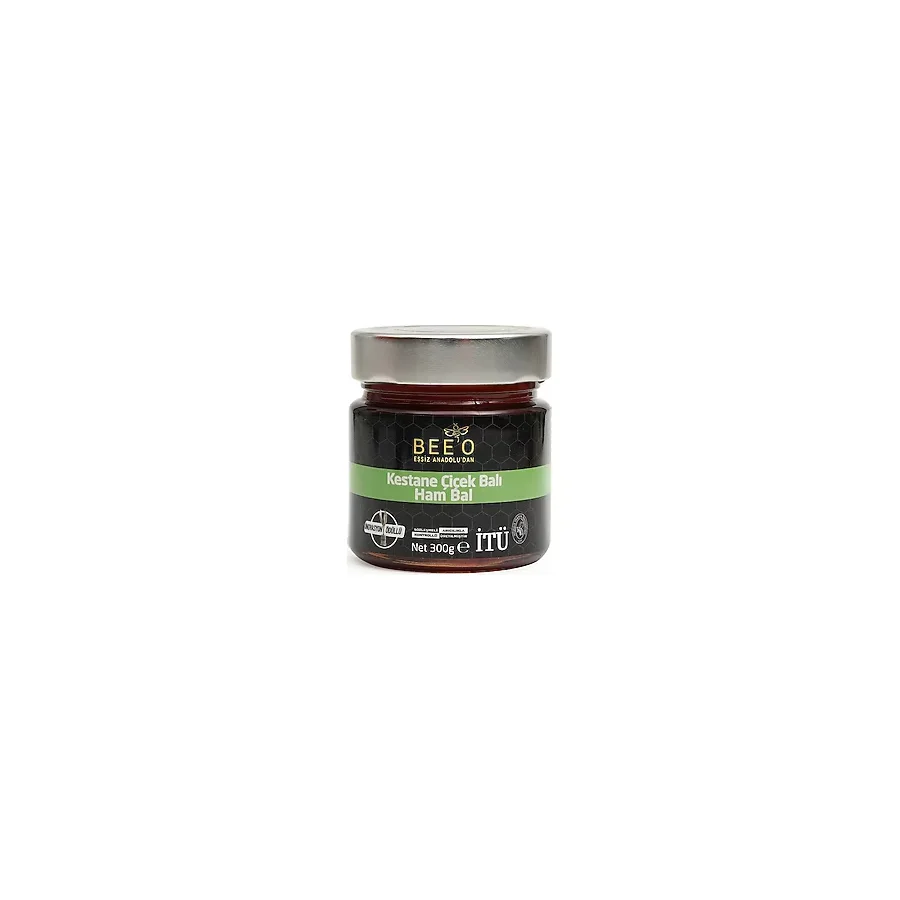 BEE'O Kestane Çiçek Balı 300 g Ham Bal Doğal Antioksidan İçeriği ile Zengin - 300 gr