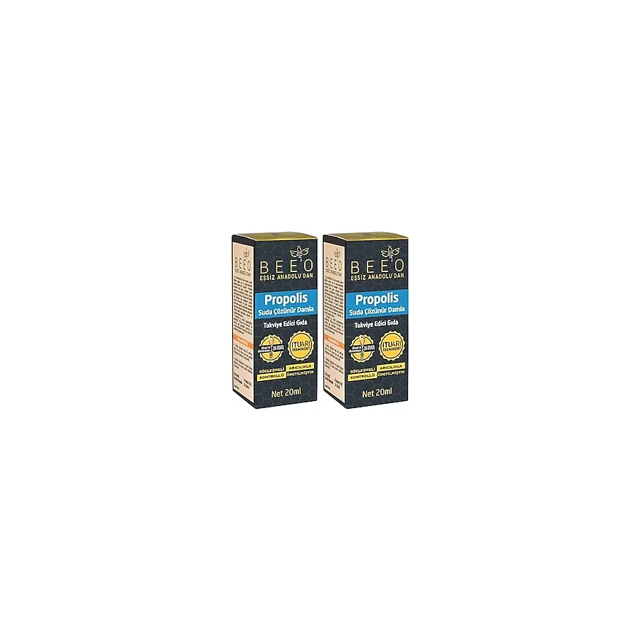 Bee'o Suda Çözünür Propolis Damla 20 ml 2'li