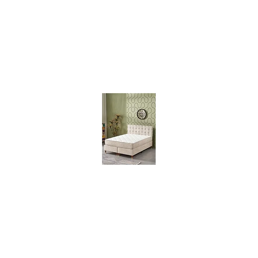 beehanem 150x200 Bengü Çift Kişilik (BAZA BAŞLIK YATAK) 3 Lü Set (JERY KREM)