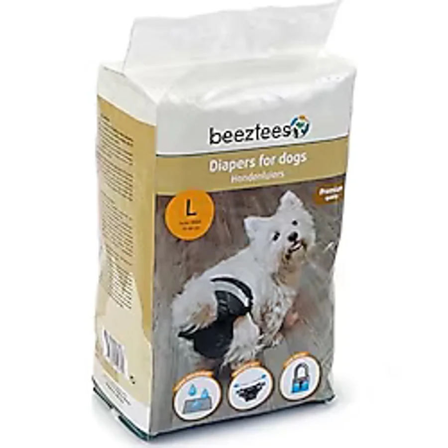 Beeztees Köpek Alt Bezi, Mükemmel Uyum, Kullan-At, Siyah, 10 Adet, L