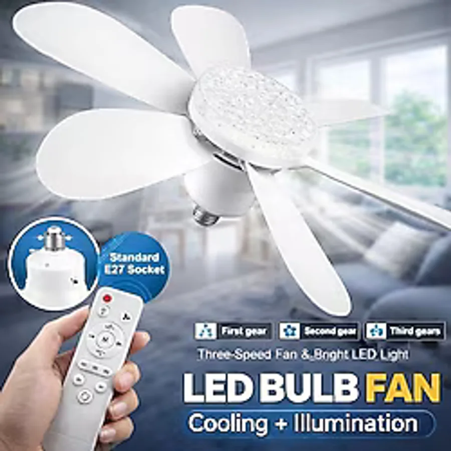 Begin Power 2in1 Tavan Vantilatörü 3 Işıklı ve 3 Hız Modu Kumandalı Aydınlatma Fan Avize - Beyaz