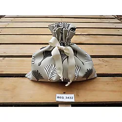 Begüldan Pamuklu Kumaş Gri Desenli 2,5 kg Erzak-Bakliyat Torbası BEG_3432