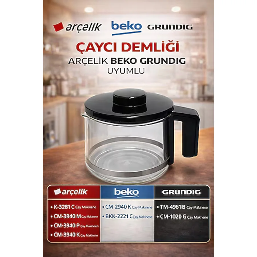 BEKO CM 5964 ÇAY MAKİNESİ İÇİN UYUMLU CAM DEMLİK