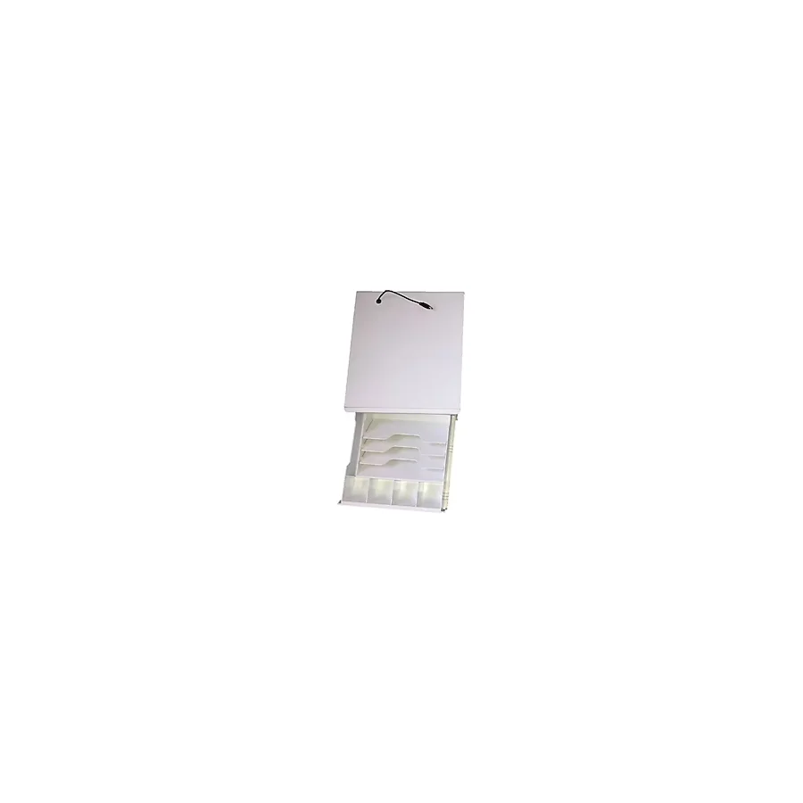 Beko Yazar Kasa POS Mini Para Çekmecesi - Anahtarlı, 3 Banknot ve 8 Madeni Bölmeli, 24x28x8,5 cm Beyaz