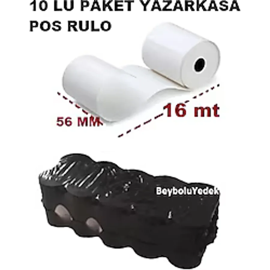 Beko Yazar Kasa POS RULO , Beko YENİ NESİL YAZARKASA POS RULOSU 56 MM X 16 M - 10 LU