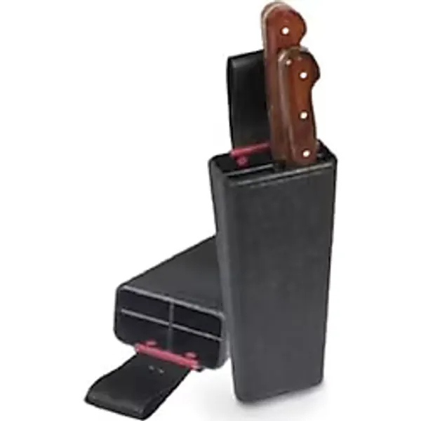 Bele Takılan Bıçaklık Plastik Bıçak Kütüğü 4 Göz Sağlam Kasap Kütük Güvenli Kurban Kütüklük 22X9X5CM
