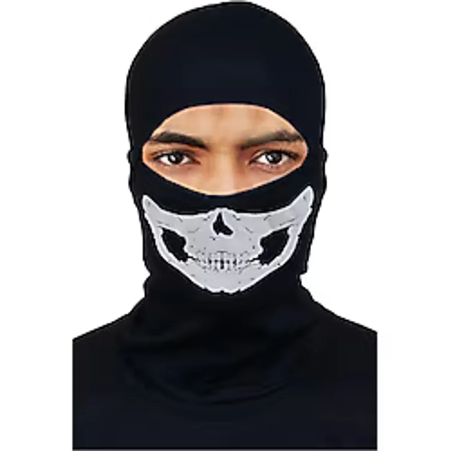 Belifanti Collection Unisex Siyah Kurukafa Termal Kar Maskesi İskelet Maske Beden Tek Siyah