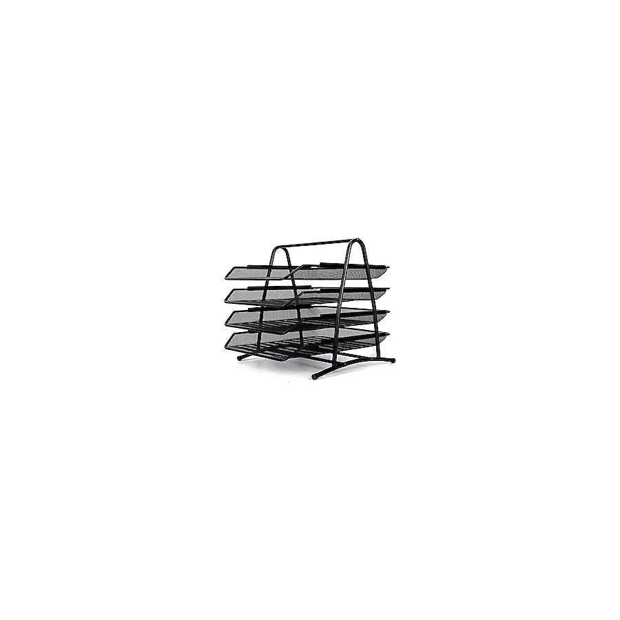 Belirtilmemiş Bafix Evrak Rafı Metal Perforeli 4 Katlı Siyah Mer9206S - Yok