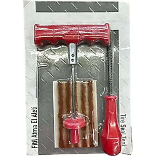 Belirtilmemiş Metal Saplı Lastik Tamir Kiti 6 Parça Tubeless Uyumlu Fitil Atma Seti Hızlı Çözüm Sunar