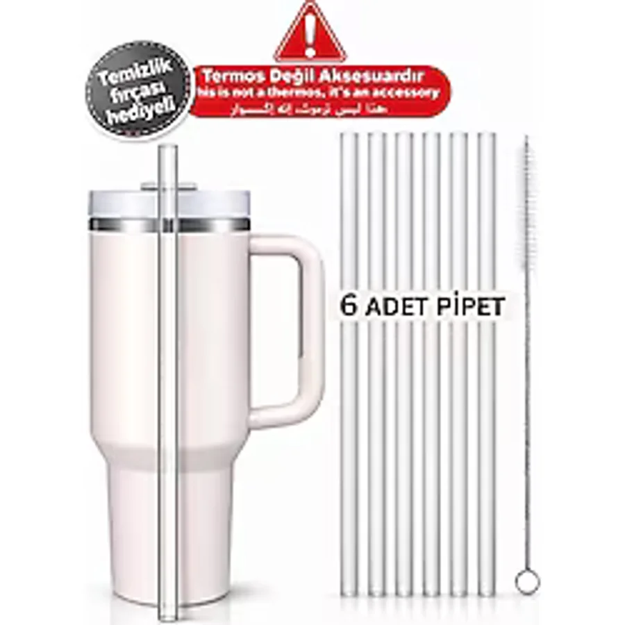 Belirtilmemiş Stanley Termos Uyumlu Stanley Quencher 1.18 ve 0.88 Uyumlu 6lı Pipet Termos Pipeti- Temizlik Fırçası Hediyeli - Termos Pipeti - 6'Lı Pipet+ Temizlik Fırçası Hediyeli
