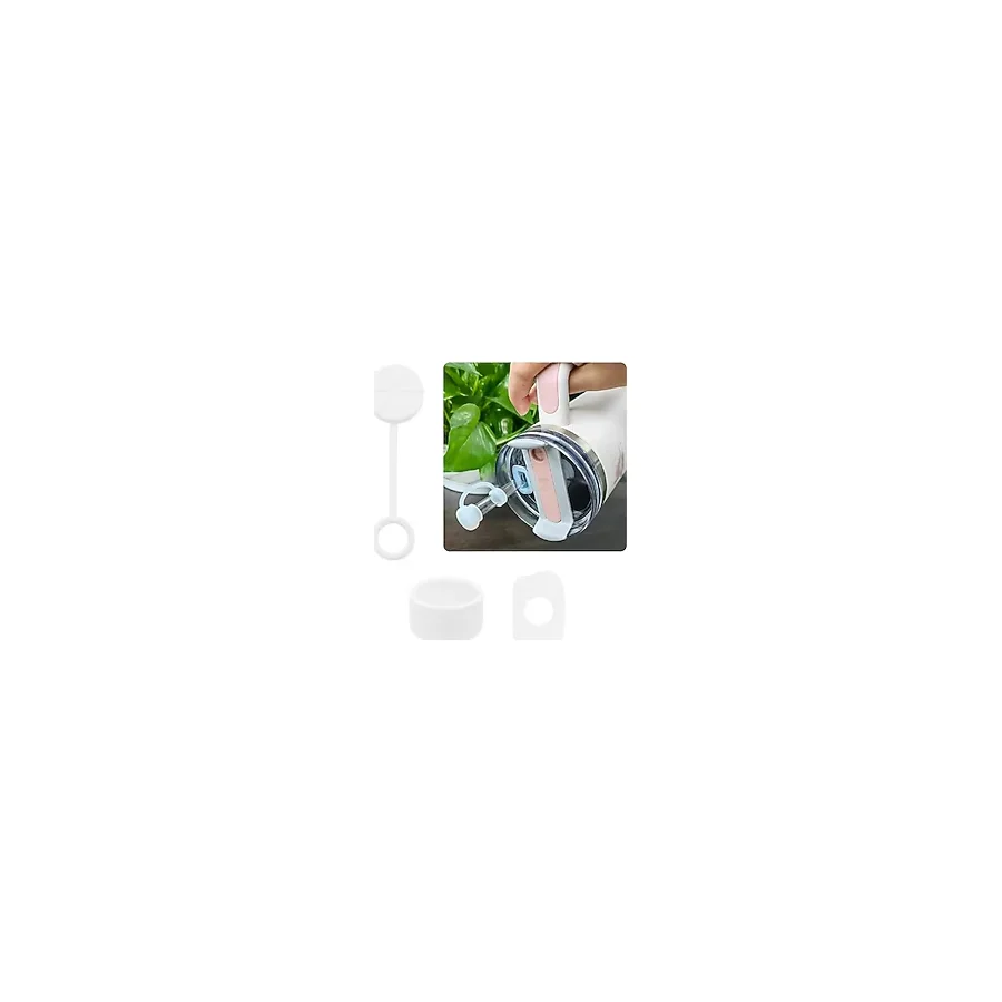 Belirtilmemiş Stanley Termos Uyumlu Stanley quencher uyumlu 3'lü silikon set - sızdırmaz tıpa, pipet koruyucu - Gri - 1,18 lt