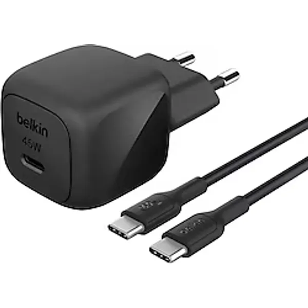 Belkin WCA013KQ1MBK-B6 45 W Siyah Type-C Kablolu Hızlı Şarj Aleti