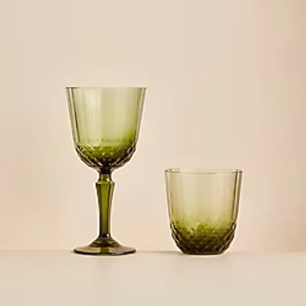 Bella Maison Colore Yeşil 12'li Kesme Bardak Kadeh Seti