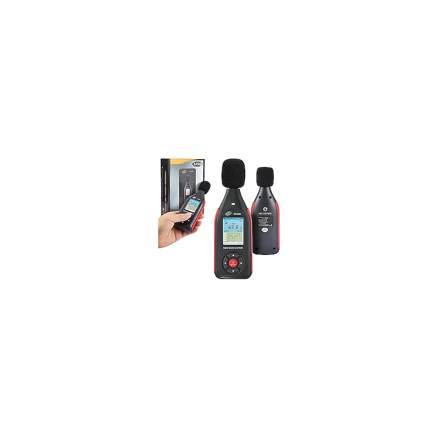 Benetech GT1355B Kayıt Yapabilen Ses Ölçer 30-130 Db Renkli Ekranlı, Şarjlı Profesyonel Desibel Ölçer
