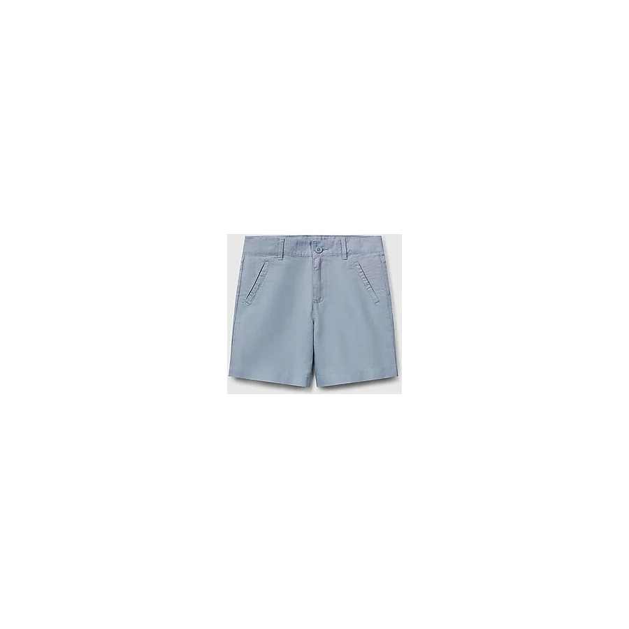 Benetton Erkek Bebek Keten Şort - Mavi - 5 - 6 Yaş