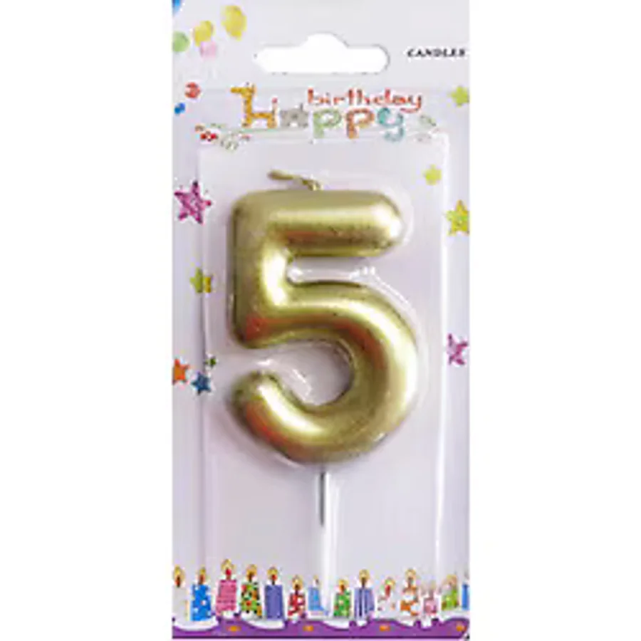 Benim Marifetlerim - 5 Yaş Altın Pasta Mumu