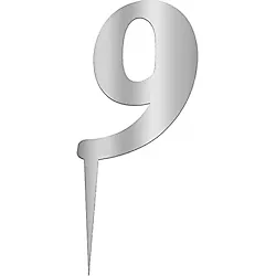Benim Marifetlerim - 9 Yaş Gümüş Aynalı Pleksi Pasta Süsü