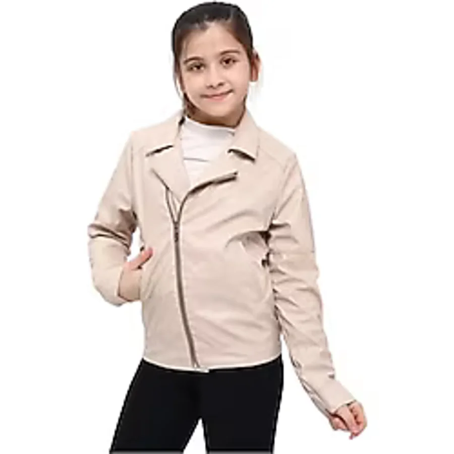 Benittokids Kız Çocuk Deri Ceket 51262 pudra 6 YAŞ