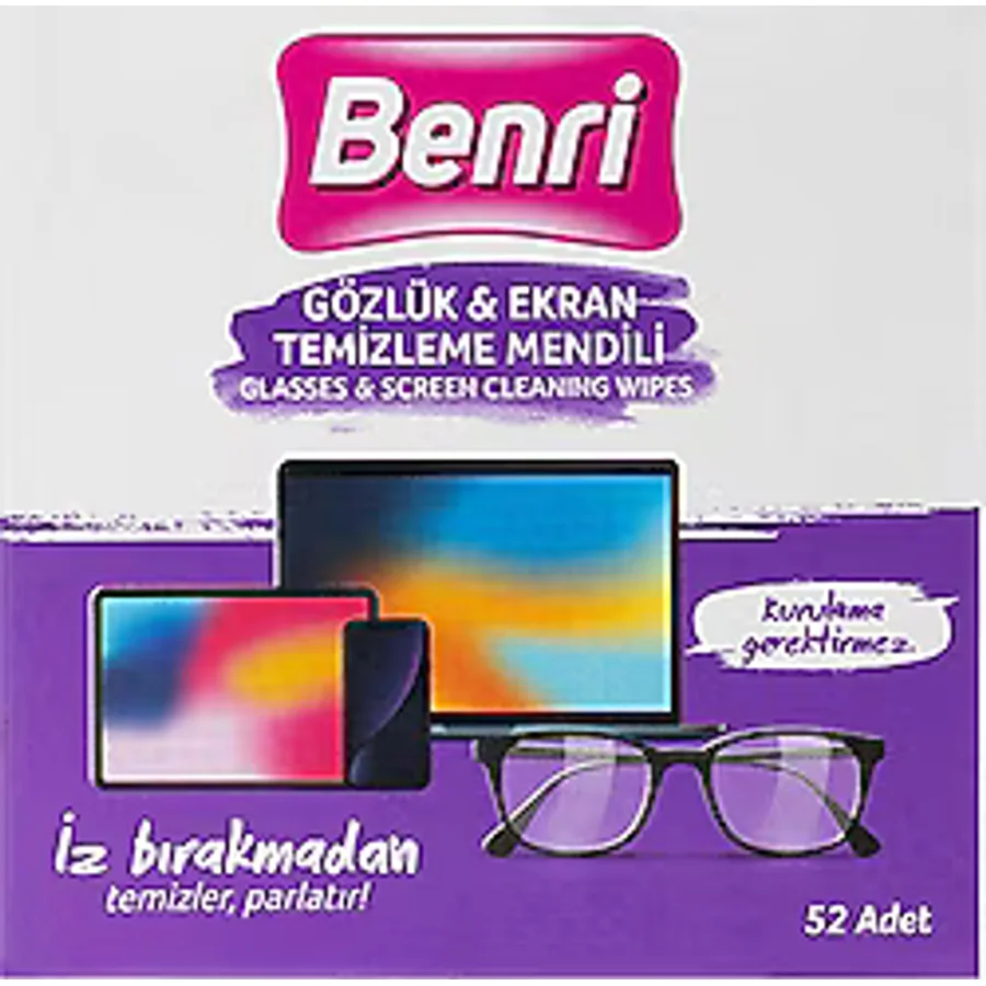 Benri 52'li Gözlük ve Ekran Temizleme Mendili