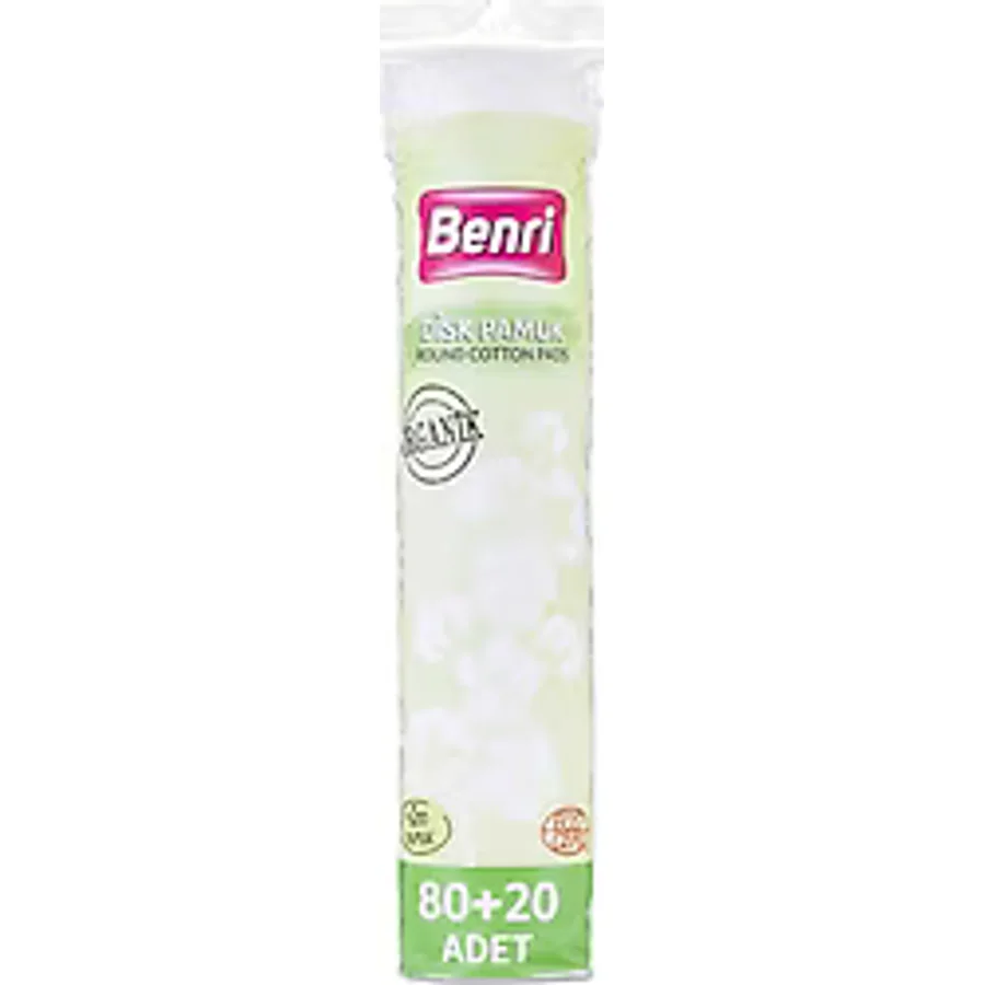 Benri Organik Makyaj Temizleme Pamuğu 80+20 Adet