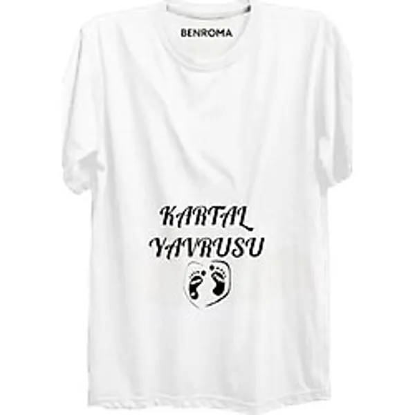 BENROMA Baskılı Hamile Tişört,Siyah Beyaz 3 XL