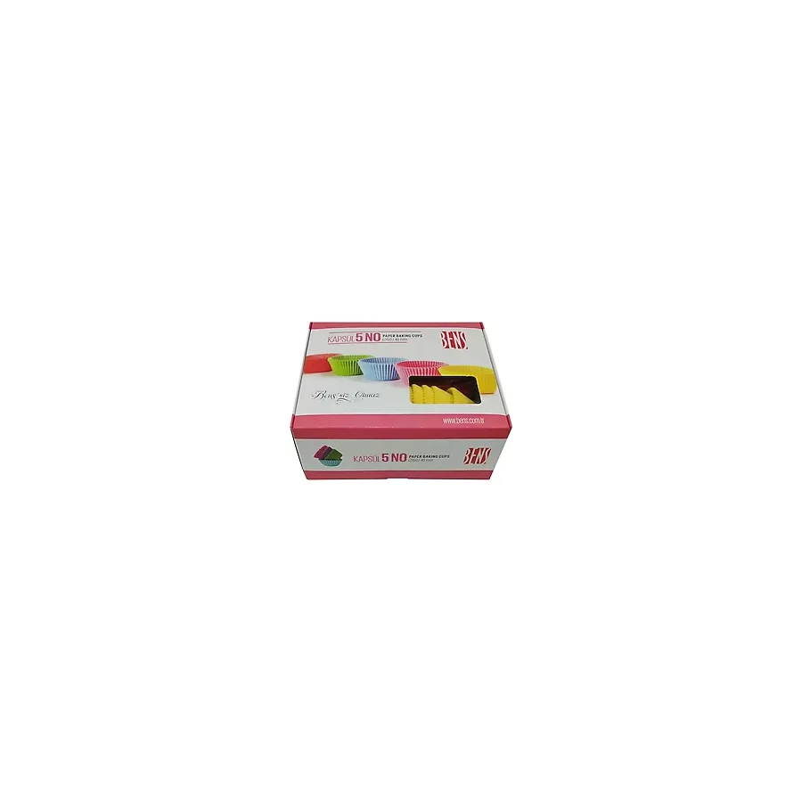 Bens Cupcake Kapsül Renkli No:5 50X40 mm - 500'LÜ
