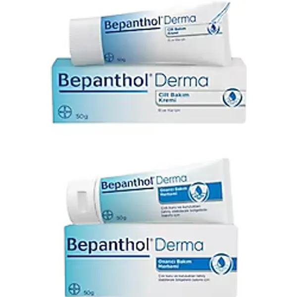 Bepanthol Derma Cilt Kremi 50 gr + Onarıcı Merhem 50 gr Günlük Bakım Seti